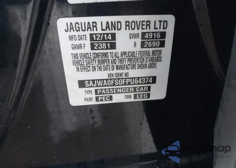 2015 Jaguar Xf 2.0T Premium z USA, uszkodzony, nr VIN SAJWA0FS0FPU64374